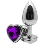 Анальная пробка Butt Plug Heart - Purple 7см*2,8см