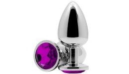 Анальная пробка с кристаллом Butt Plug Large Purple 9,6см*4см