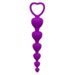 Анальная цепочка из силикона Love Hearts Purple