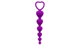 Анальная цепочка из силикона Love Hearts Purple