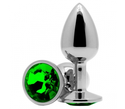 Анальное украшение Butt Plug Silver-Emerald