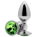 Анальное украшение Butt Plug Silver-Light Green 7см*2,8см