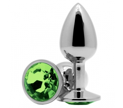 Анальное украшение Butt Plug Silver-Light Green