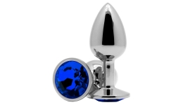 Анальное украшение Butt Plug Small Silver-Blue 7см*2,8см