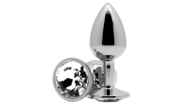 Анальное украшение Butt Plug Small Silver-Clear 7см*2,8см