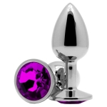Анальное украшение Butt Plug Small Silver-Purple 7см*2,8см