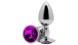 Анальное украшение Butt Plug Small Silver-Purple 7см*2,8см