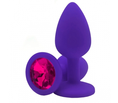 Силиконовая пробка с камнем Small Butt Plug Purple-Barbie