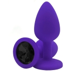 Силиконовая пробка с камнем Small Butt Plug Purple-Black