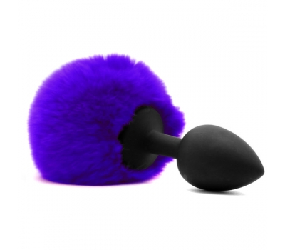 Анальный хвостик Fluffy Bunny Tail Anal Plug Purple