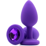 Силиконовая пробка с камнем Small Butt Plug Purple-Purple 7см*2,7см