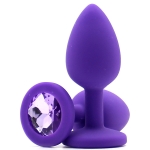 Силиконовая пробка с камнем Small Butt Plug Purple-Liliac 7см*2,7см