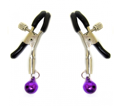 Клипсы для сосков с колокольчиками Nipple Ring Purple
