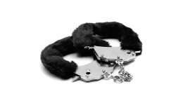 Меховые наручники Steel Hand Cuffs Black