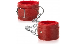 Наручники из экококожи Fluffy Cuffs Red