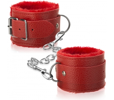 Наручники из экококожи Fluffy Cuffs Red