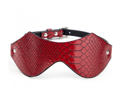 Эротическая маска из лакированной экокожи Croco Mask Red