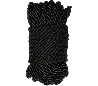 Атласная верёвка для бондажа Shibari Rope Black 10м