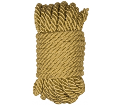 Атласная верёвка для бондажа Shibari Rope Gold 10м