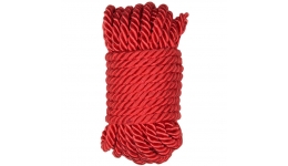 Атласная верёвка для бондажа Shibari Rope Red 10м