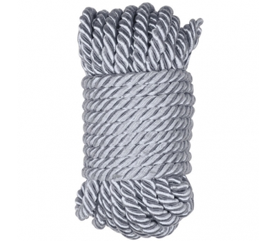 Атласная верёвка для бондажа Shibari Rope Silver 10м