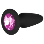 Силиконовая пробка с камнем Black Cone Pink Jewelry 9,5см*3см