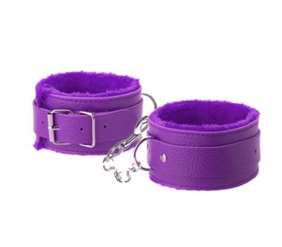 Оковы из кожезаменителя Begginers Furry Cuffs Purple