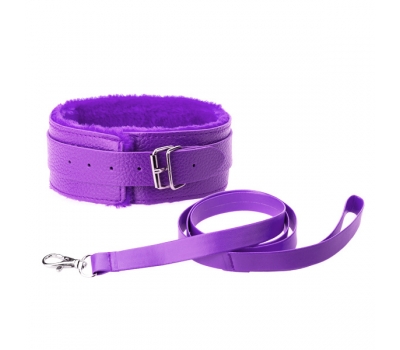 Ошейник из кожезаменителя Begginers Furry Collar Purple