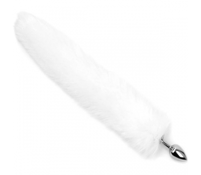 Анальная пробка с белым хвостиком Fox Tail White