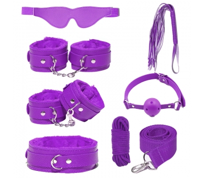 Фетиш набор из кожезаменителя Purple Pleasure 7 предметов