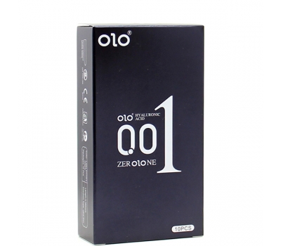 Тонкие презервативы с гладкой поверхностью Olo 0.01 Black 10 шт