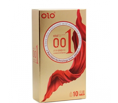 Тонкие презервативы с пупырышками и полосками Olo Zero Gold 10 шт