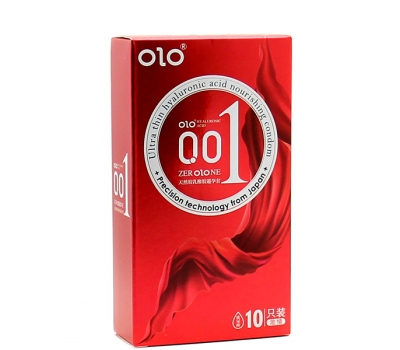 Тонкие презервативы с пупырышками Olo Zero Red 10 шт