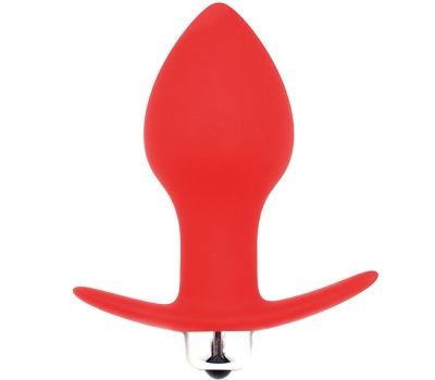 Анальная вибро-пробка Silickone Butt Plug Cone Red
