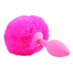 Анальный хвостик Fluffy Bunny Tail Anal Plug Ashy Pink
