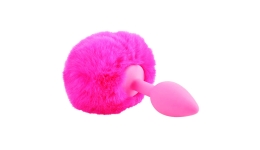 Анальный хвостик Fluffy Bunny Tail Anal Plug Ashy Pink