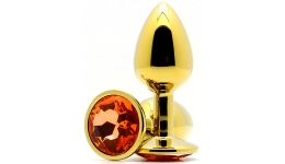 Золотая анальная пробка Butt Plug Gold - Amber 7см*2,8см