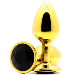 Золотая анальная пробка Butt Plug Gold - Black 7см*2,8см