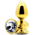 Золотая анальная пробка Butt Plug Gold - Clear 7см*2,8см