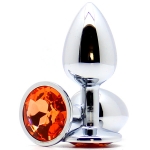 Анальное украшение Butt Plug Silver-Amber 7см*2,8см