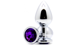 Анальная пробка с кристаллом Butt Plug Medium Purple 8см*3,4см