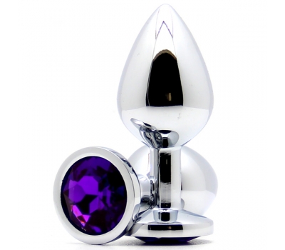 Анальная пробка с кристаллом Butt Plug Medium Purple