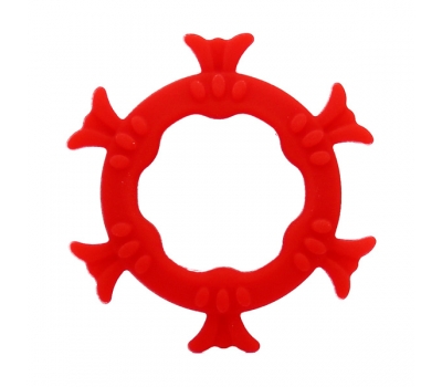 Эрекционное кольцо из силикона Snowflake Red